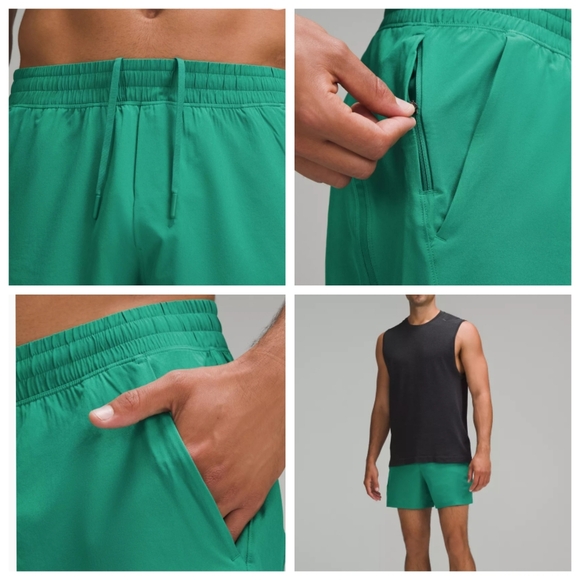 NWT Lululemon Pace Breaker Shorts 7” Linerless Kelly Green Workout Sporty Mens L - Picture 16 of 17
